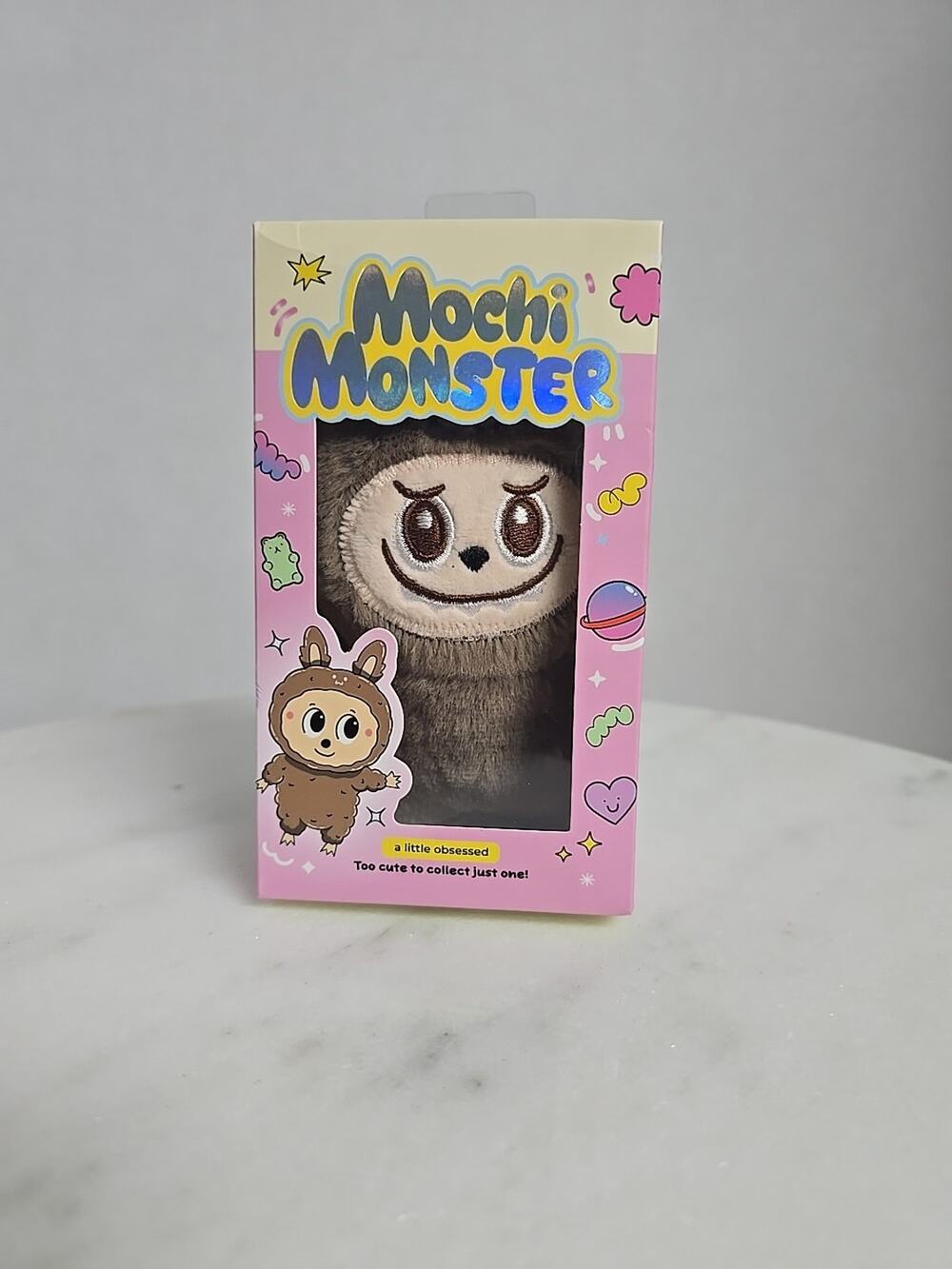 New Mochi Monster Plush Charm Collectible Keychain Brown Monster LiL Obsessed